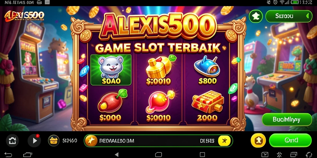 Screenshot gameplay ALEXIS500 yang mendebarkan dan penuh warna.
