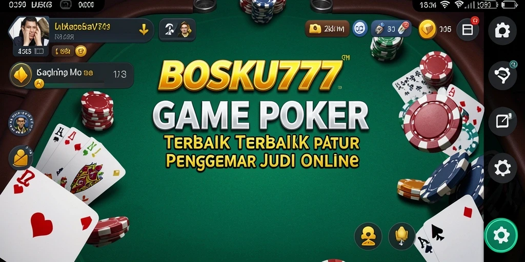 Screenshot BOSKU777 menunjukkan suasana gameplay Poker yang mendebarkan.
