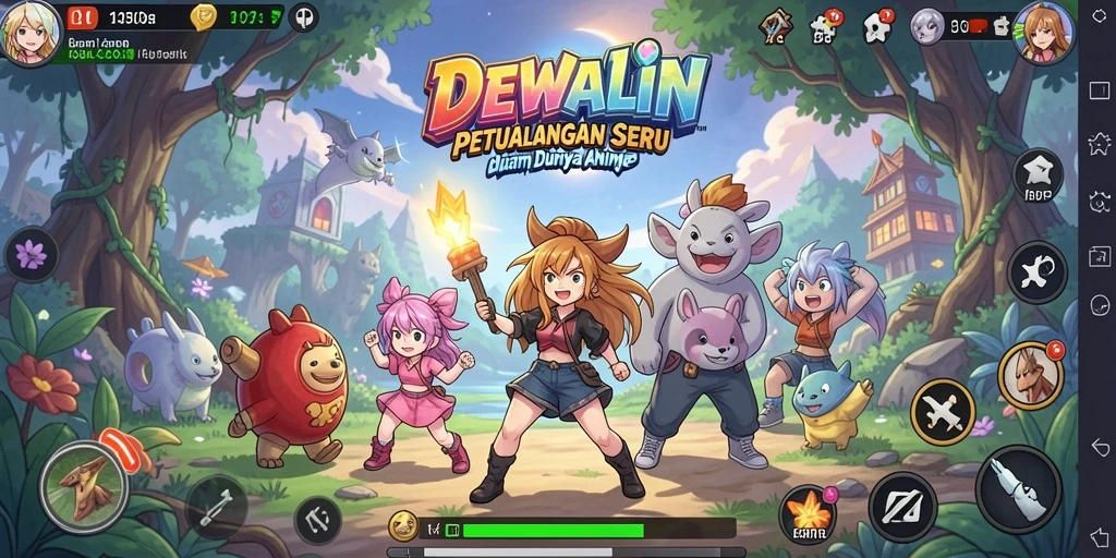 Tampilan menarik dari gameplay DEWALIN di dunia anime.