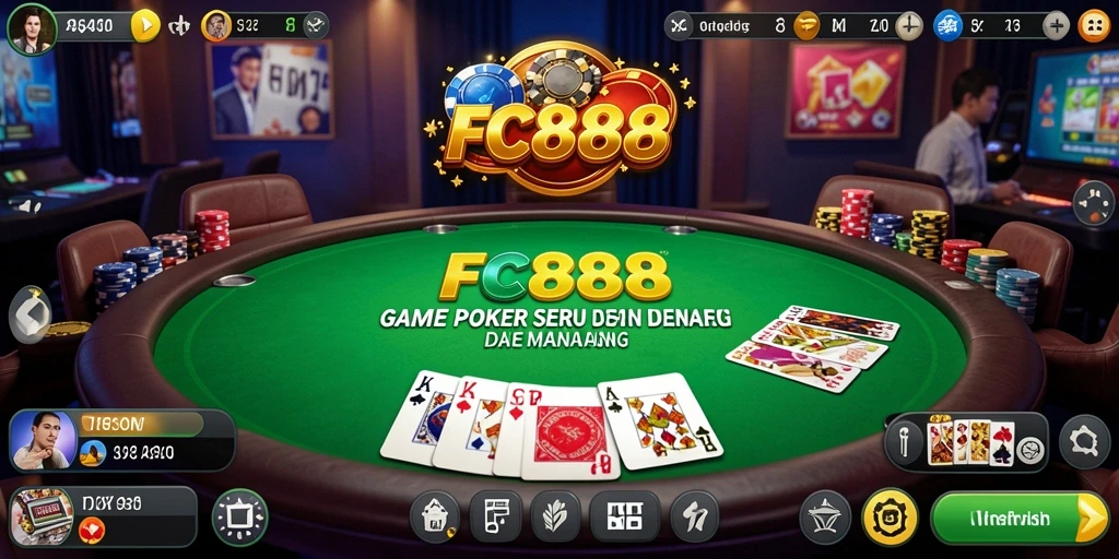 Tampilan menarik dari gameplay Poker di FC888.