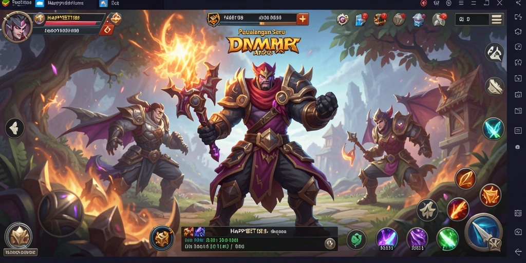 Screenshot gameplay ARPG yang menampilkan pertempuran seru di HAPPYBET188.