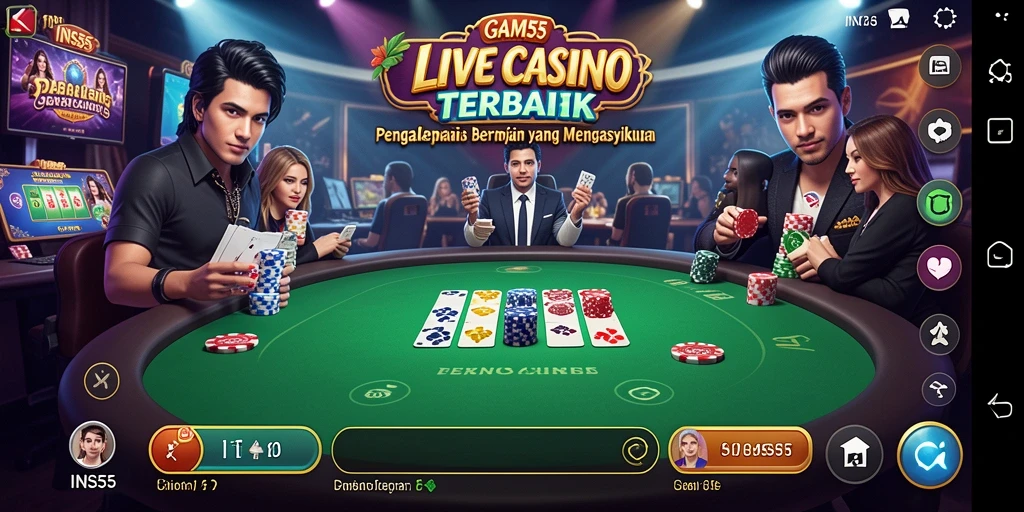 Tampilan gameplay Live Casino yang menarik dan interaktif di INS55.