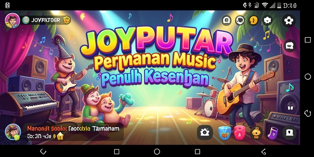 Tampilan gameplay JOYPUTAR yang penuh warna dan interaktif.