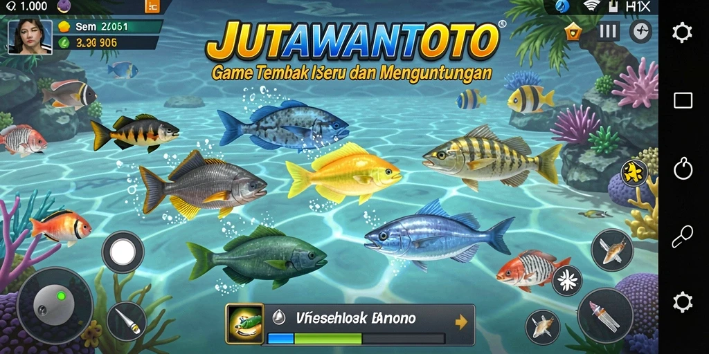 Tampilan gameplay menembak ikan yang seru di JUTAWANTOTO.