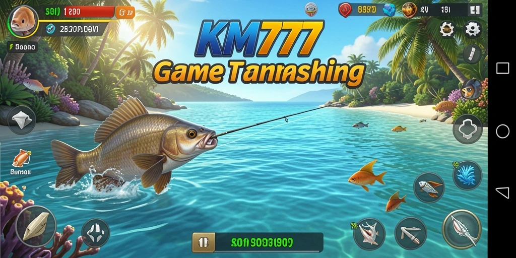 Tampilan gameplay memancing yang seru dan menantang di KM777.