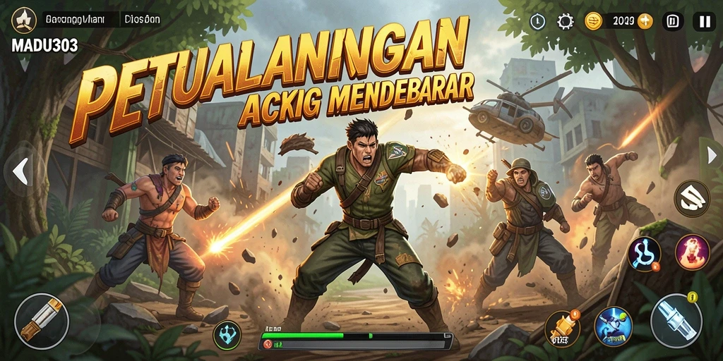 Screenshot utama MADU303 menunjukkan aksi mendebarkan dalam gameplay.