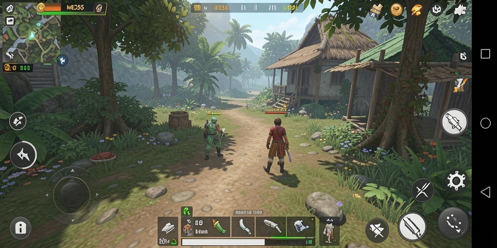 Gameplay seru dan interaktif dari ME355, menunjukkan aktivitas karakter di dunia simulasi.