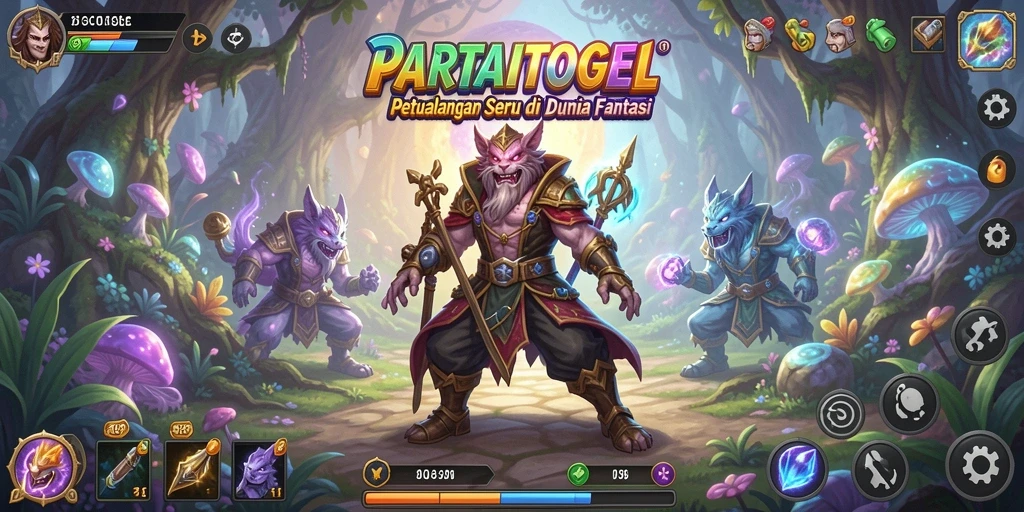 Tampilan gameplay PARTAITOGEL yang menakjubkan dengan dunia yang penuh warna.
