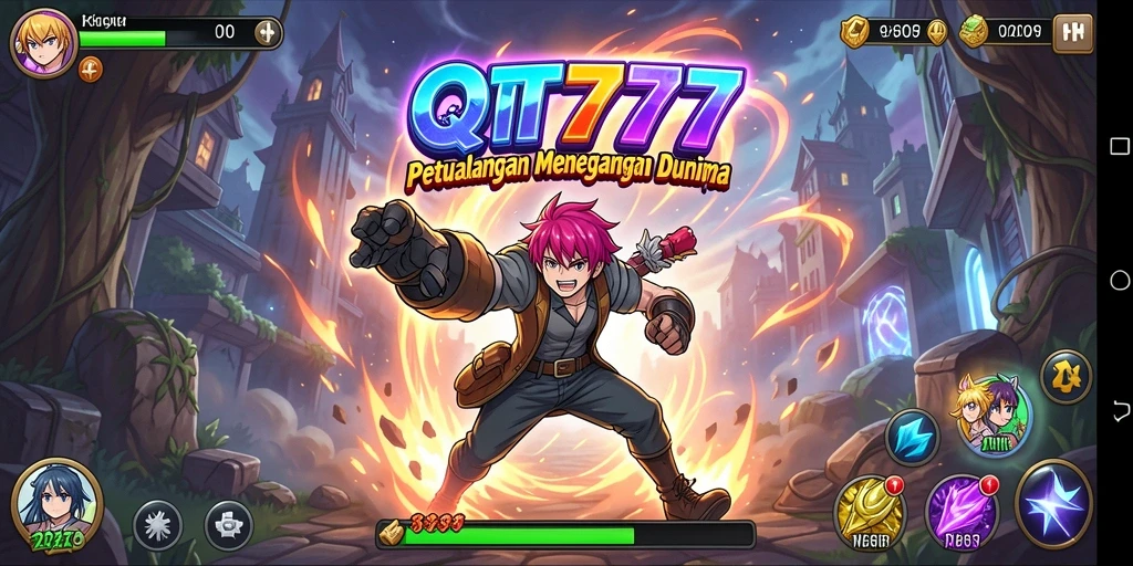 Menampilkan aksi seru dalam gameplay Anime QT777.