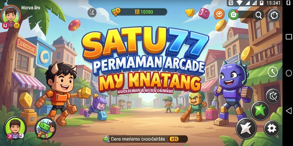 Screenshot utama SATU77 menampilkan aksi gameplay Arcade yang seru.