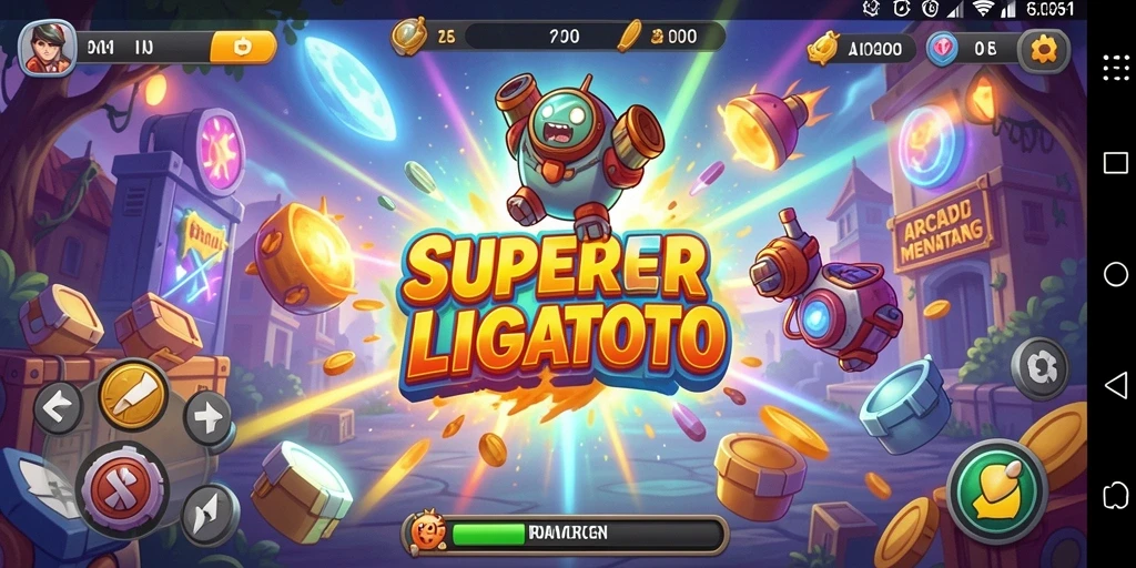 Tampilan gameplay seru dari SUPERLIGATOTO yang menantang.