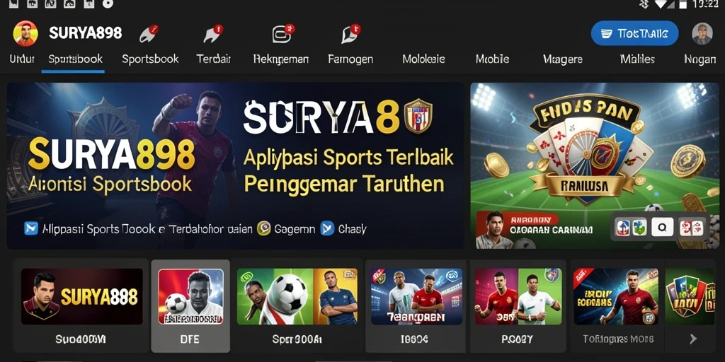 Tampilan layar permainan live betting dari aplikasi SURYA898.