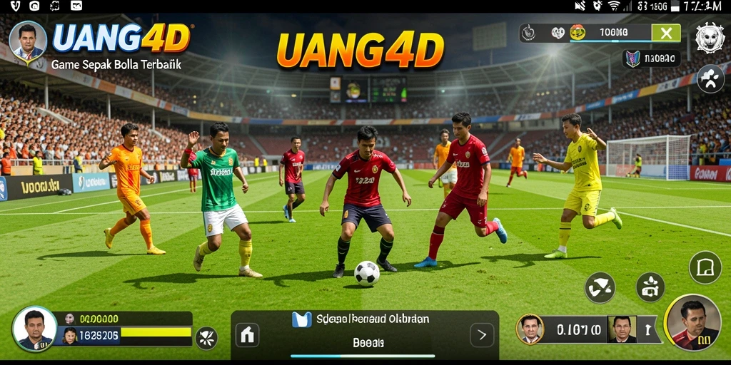 Tampilan gameplay UANG4D dengan aksi sepak bola yang mendebarkan.